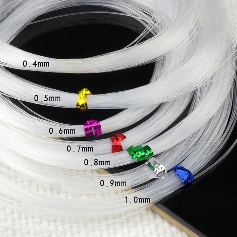 UPGFNK 0,4 ~ 1 mm transparenter, nicht dehnbarer Fischschnur-Draht, Nylon-Schnur, Seilschnur, Perlenfaden für die Herstellung von Halsketten, Armbändern, DIY Image