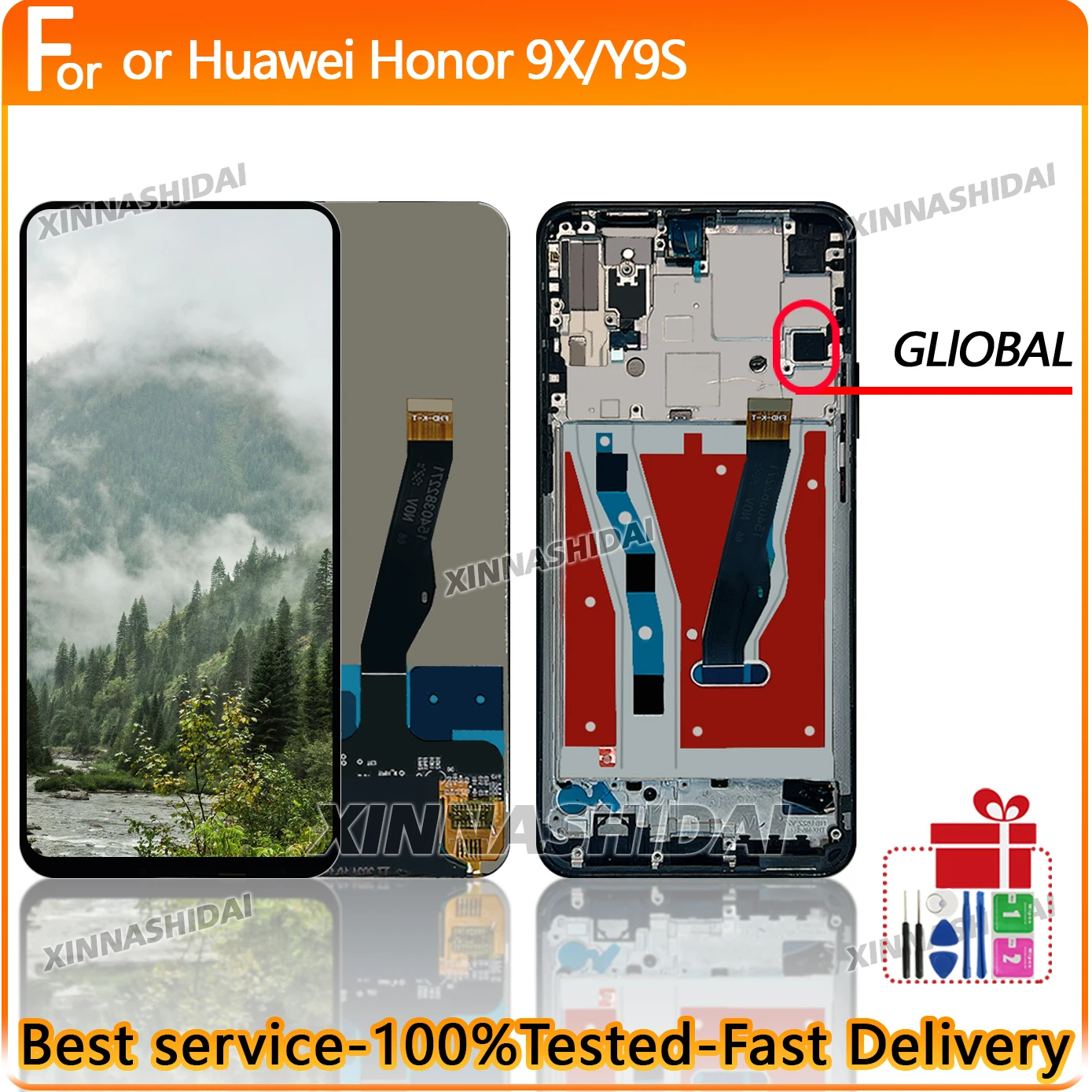 Getestetes Display für Huawei Honor 9X LCD-Display Touchscreen-Digitizer-Baugruppe TFT-Bildschirm-Ersatz mit Rahmen Image