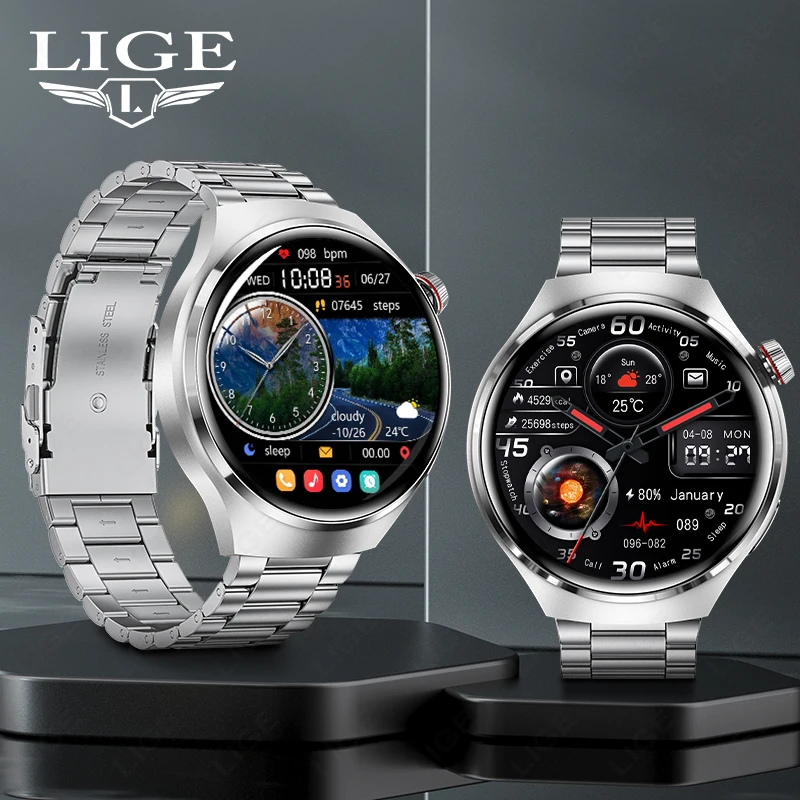 Choice LIGE Smartwatch HD-Bildschirm Bluetooth-Anruf Herzfrequenzmesser Wasserdichte Sport-Fitness-Uhr für Männer Smartwatch Android iOS Image