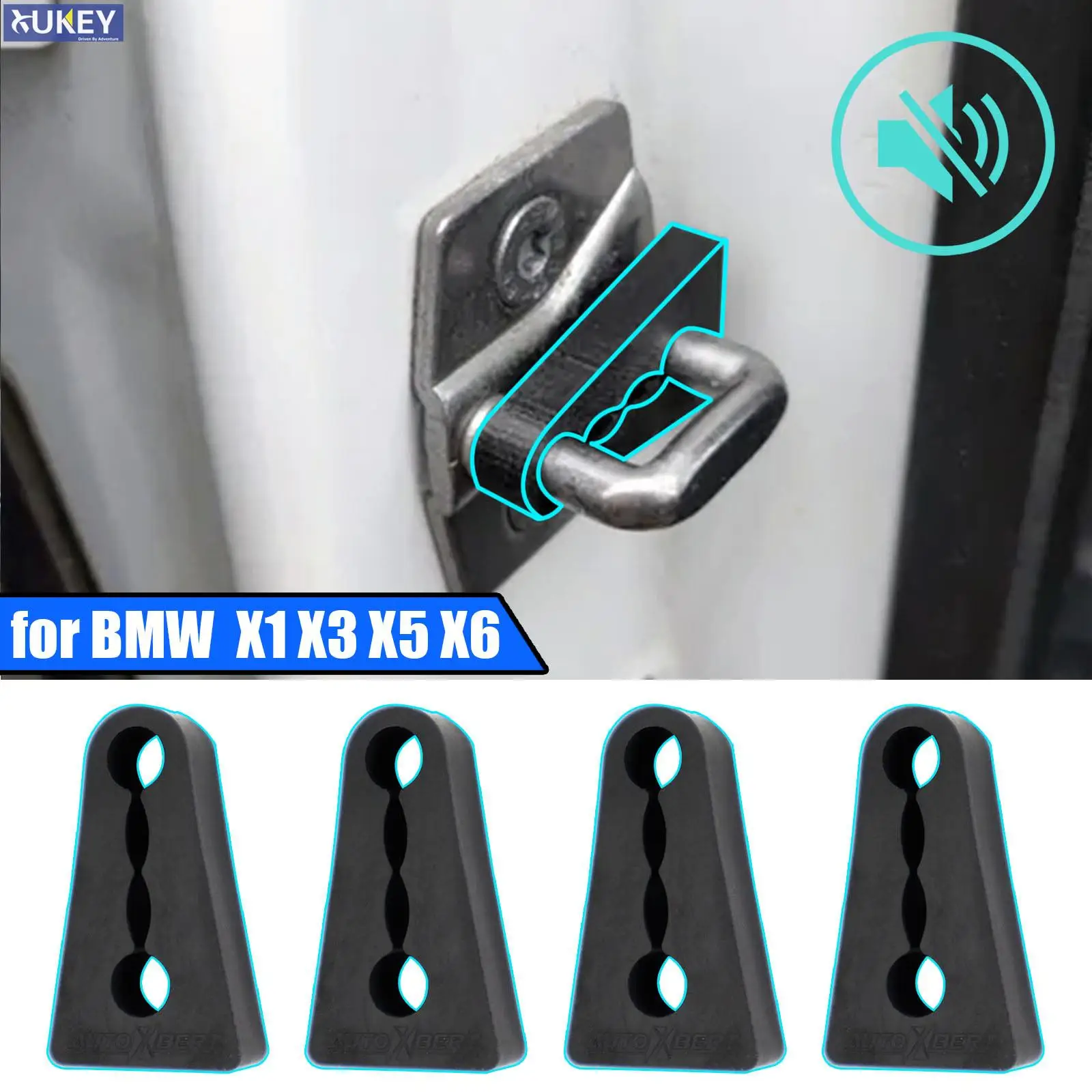 Türschloss-Puffer-Dämpfer für BMW X1 X3 X5 X6 E84 E83 F25 E70 E71 Schallschutzisolierung, leise Schreaks, Gehörlose Erweiterung, Geräuschdichtung Image