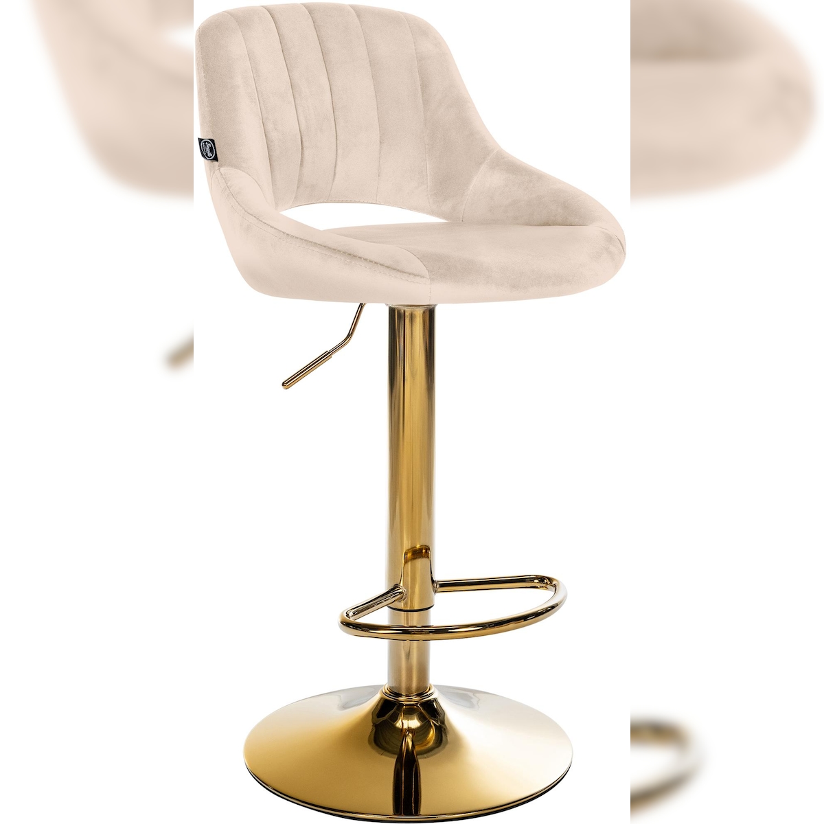 CLP Barhocker Milet Samt creme/gold Image