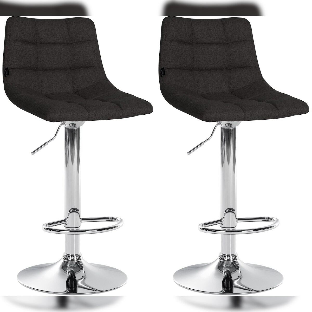 CLP 2er Set Barhocker Jerry Stoff schwarz/chrom Image