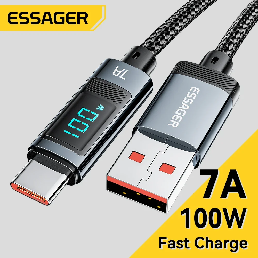Essager 7A USB Typ C Kabel 100 W USB C Ladegerät Daten für Realme Huawei P40 30 Pro 66 W Schnellladekabel Samsung Xiaomi Poco Image