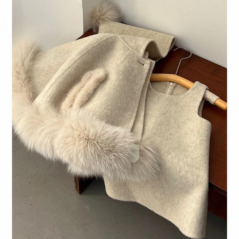 Baby Mädchen Prinzessin Wolle Mantel Kleid Winter Frühling Herbst Kind Prinzessin Mit Kapuze Cape Kleid Weihnachten Neue Jahr kinder Set Image