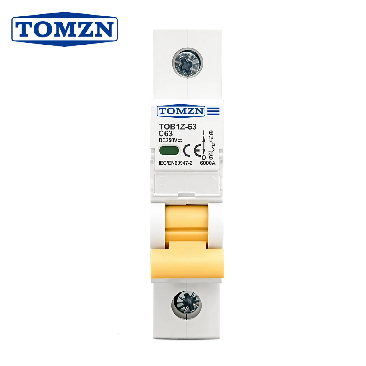 TOMZN 1P DC 250V Leitungsschutzschalter MCB C-Kurve einpolige Gleichstromsicherung für PV Image