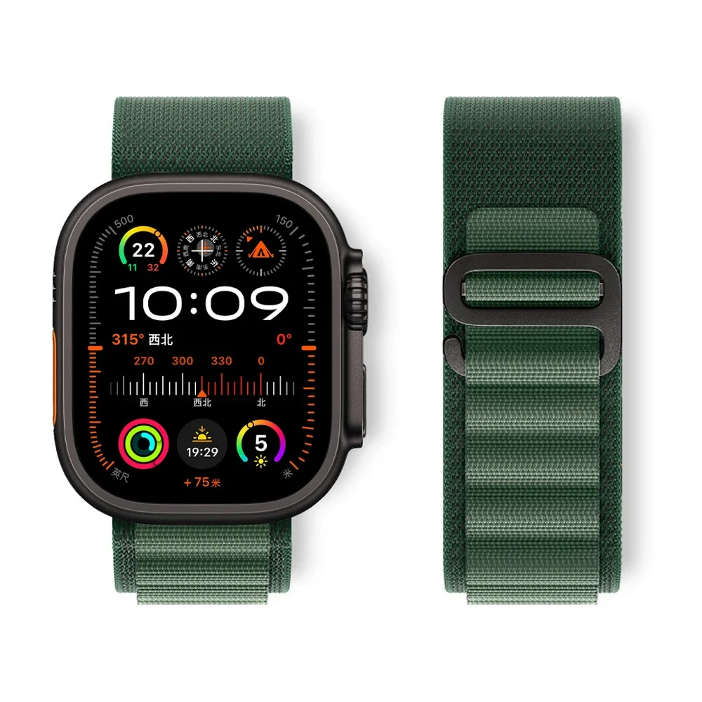 Alpine Loop für Apple Watch Ultra 2 Band 49 mm 44 mm 45 mm 40 mm 41 mm 42 mm Nylon-Trail-Armband Correa Serie 10 9 8 7 6 5 Se-Armband Image