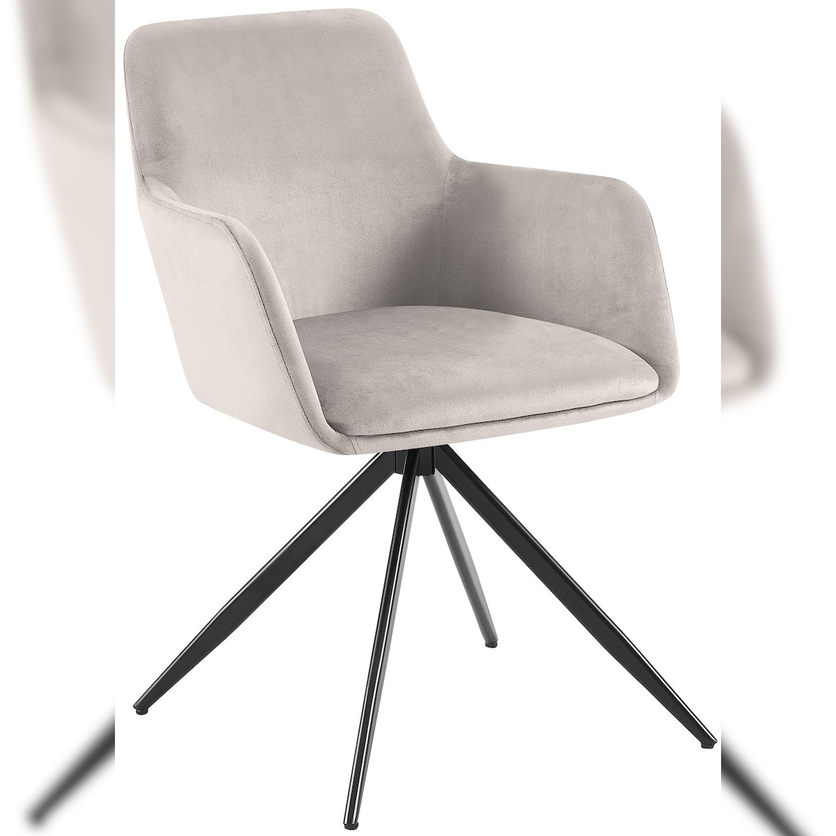 Proregal CHEFGASTRO Esszimmerstuhl SANTA BARBARA Samt HxBxT 81x56x62cm Samt Grau Küchenstuhl Image