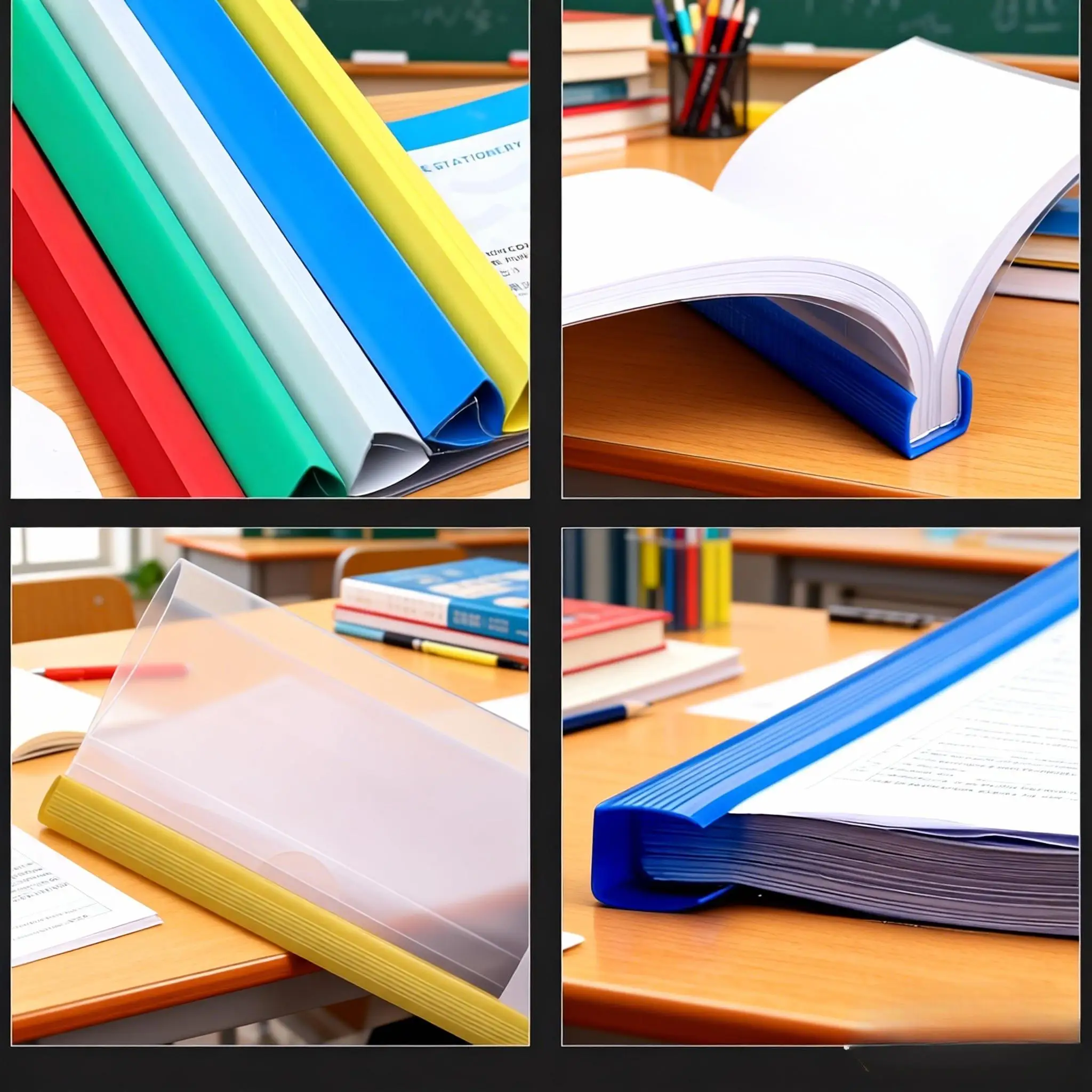 10er-Pack A4 Hebelordner | Bunte tragbare Aktenordner für Berichte, Lebensläufe und Büroorganisation – PVC-Material Image