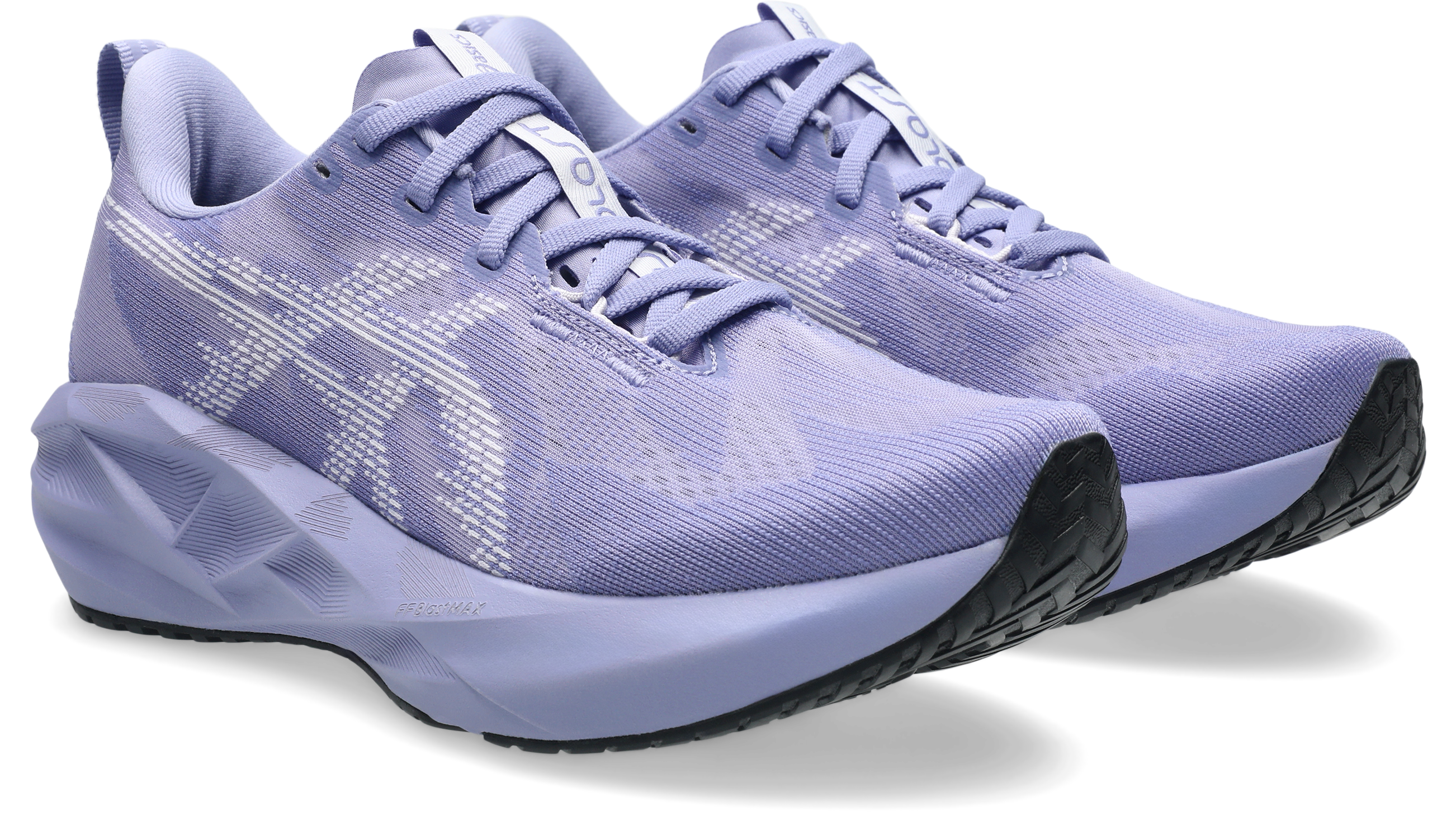 Laufschuh ASICS "NOVABLAST 5", Damen, Gr. 39,5, blaubell, lila hint, Synthetik, Schuhe Laufschuh, mit Engineered Jacquard Mesh-Obermaterial, mit FF BLAST MAX Foam