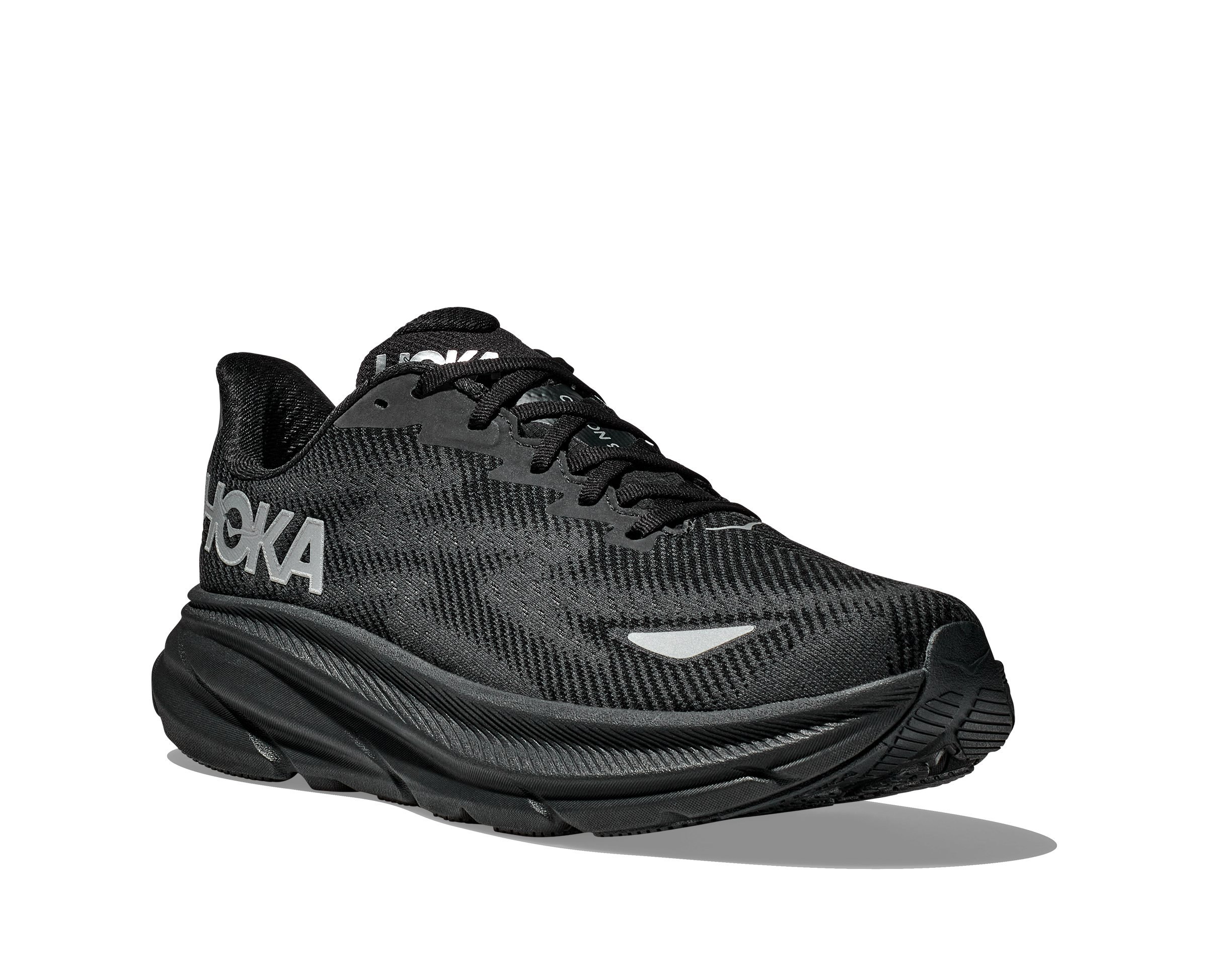 Laufschuh HOKA ONE ONE "CLIFTON 9 GORE-TEX", Herren, Gr. 41, schwarz, schwarz, Synthetik, Textil, Schuhe Laufschuh, wasserdicht