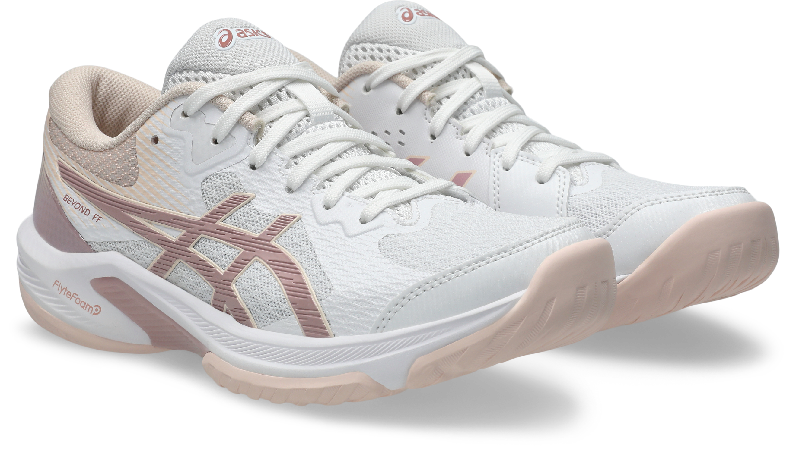 Hallenschuh ASICS "BEYOND FF", Damen, Gr. 40,5, weiß, morganite, Textil, Schuhe Hallenschuh