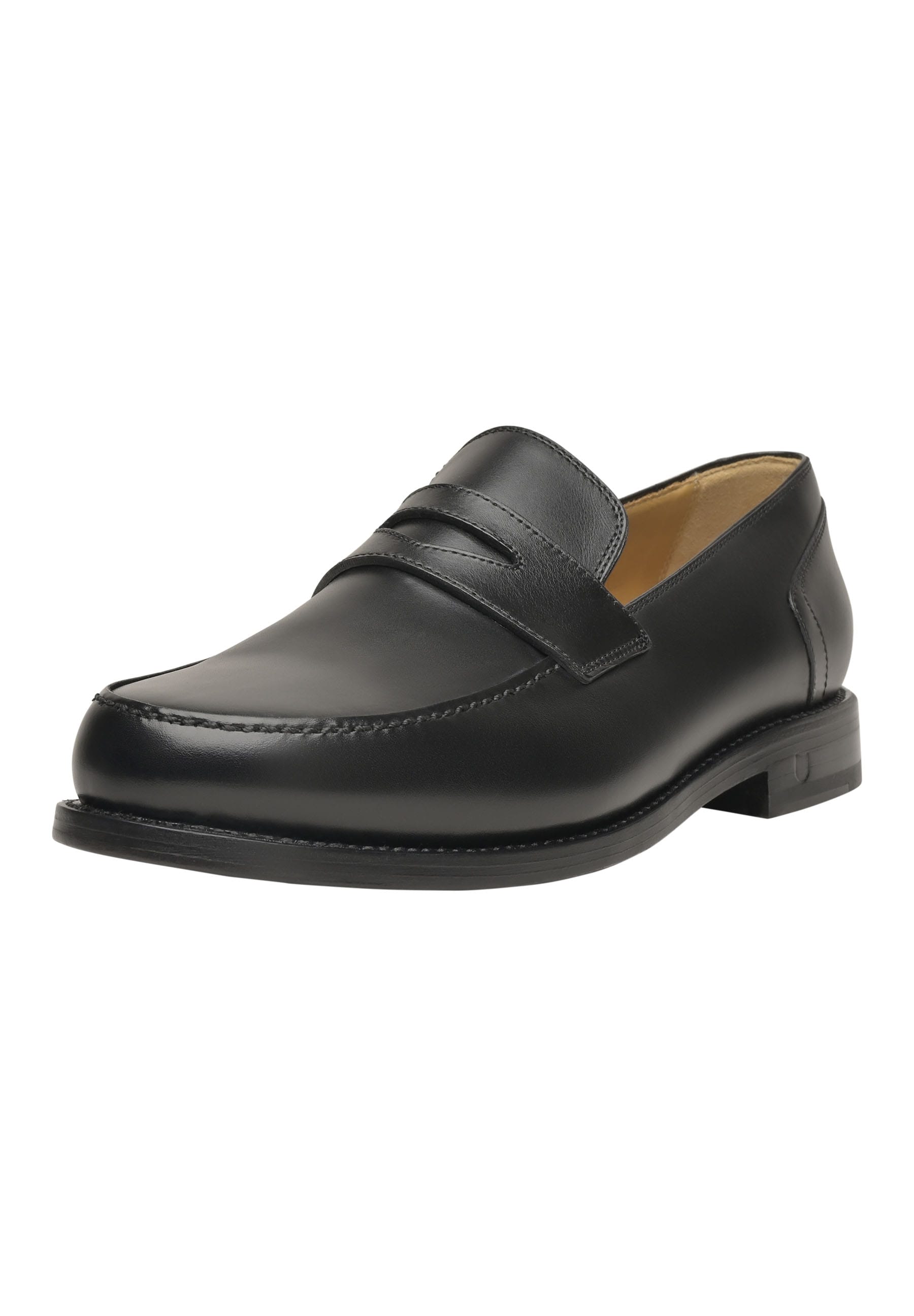 Loafer HENRY STEVENS "Haywood PL Businessschuh", Herren, Gr. 40, schwarz, Boxcalf, Schuhe Loafer, Herren Halbschuhe Leder handgefertigt, Anzugschuhe Slipper