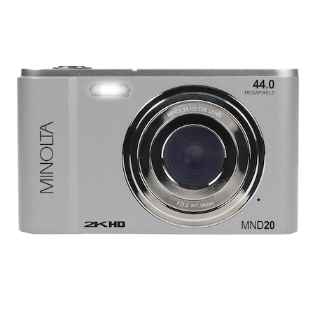 MINOLTA MND20-S MND20 16x Digital Zoom 44 MP/2.7K Quad HD Digital Camera Silver