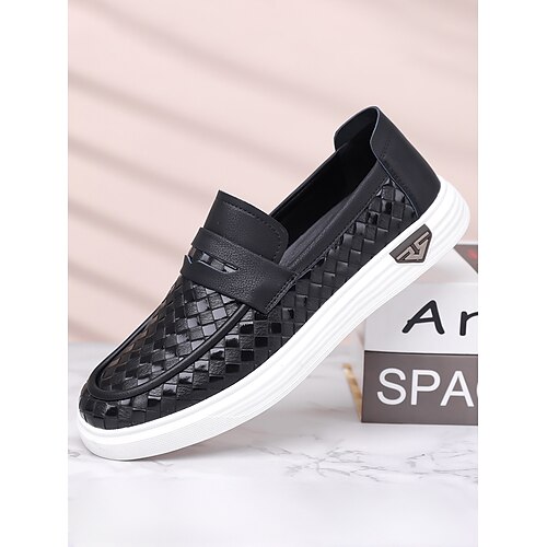 Herren-Outdoor-Resortschuhe aus Kunstleder, bequemes Slip-on-Design mit atmungsaktivem Mesh-Gewebe, perfekt für lässige Resortkleidung Image
