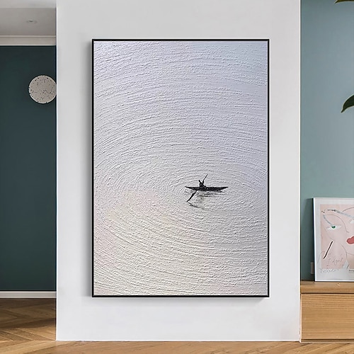 Mintura handgefertigte Meereslandschafts-Ölgemälde auf Leinwand, Wandkunst, Dekoration, modernes abstraktes Strukturbild für die Inneneinrichtung, gerolltes, rahmenloses, ungedehntes Gemälde Image