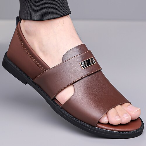 Schwarze Herren-Sandalen mit verstellbarem Riemen, bequemer Sohle und lässigem Sommer-Stil – perfekt für Strand, Pool und Alltag. Image