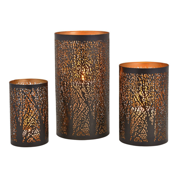 Windlichter "Baum" aus Metall Schwarz 3er-Set Image