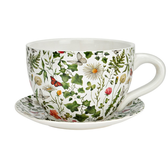 Blumentopf Pflanztasse "Pflanzen" aus Keramik groß Image