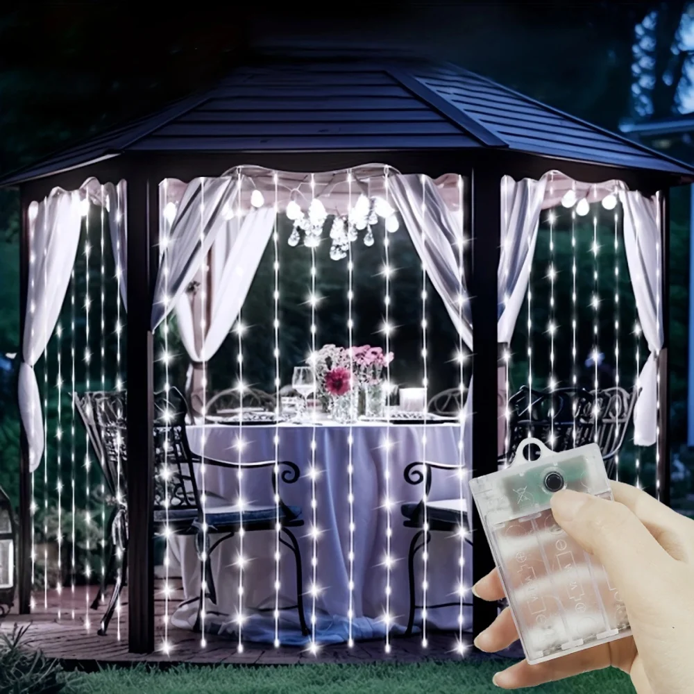Guirlande lumineuse LED à piles, rideau lumineux, décoration de chambre à coucher, décoration de mariage, lumière féérique, décoration de la maison, décoration de la fête de l