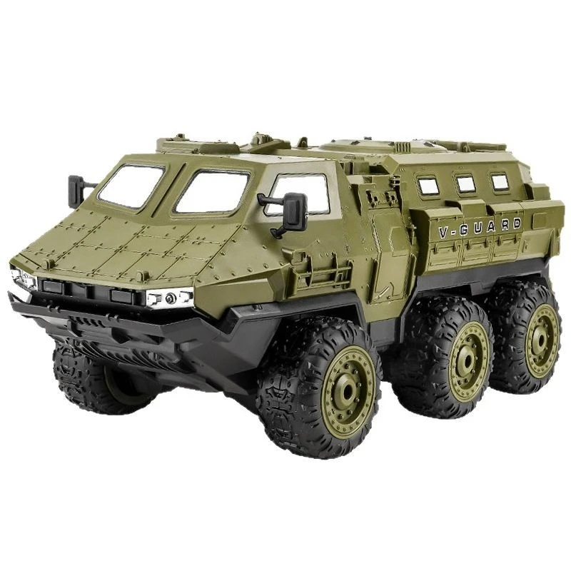 Panzerfahrzeugmodell mit Vollformat und ferngesteuertem Hochgeschwindigkeitsfahrzeug mit Sechsradantrieb, ferngesteuertes Transportfahrzeug zum Klettern im Gelände Image