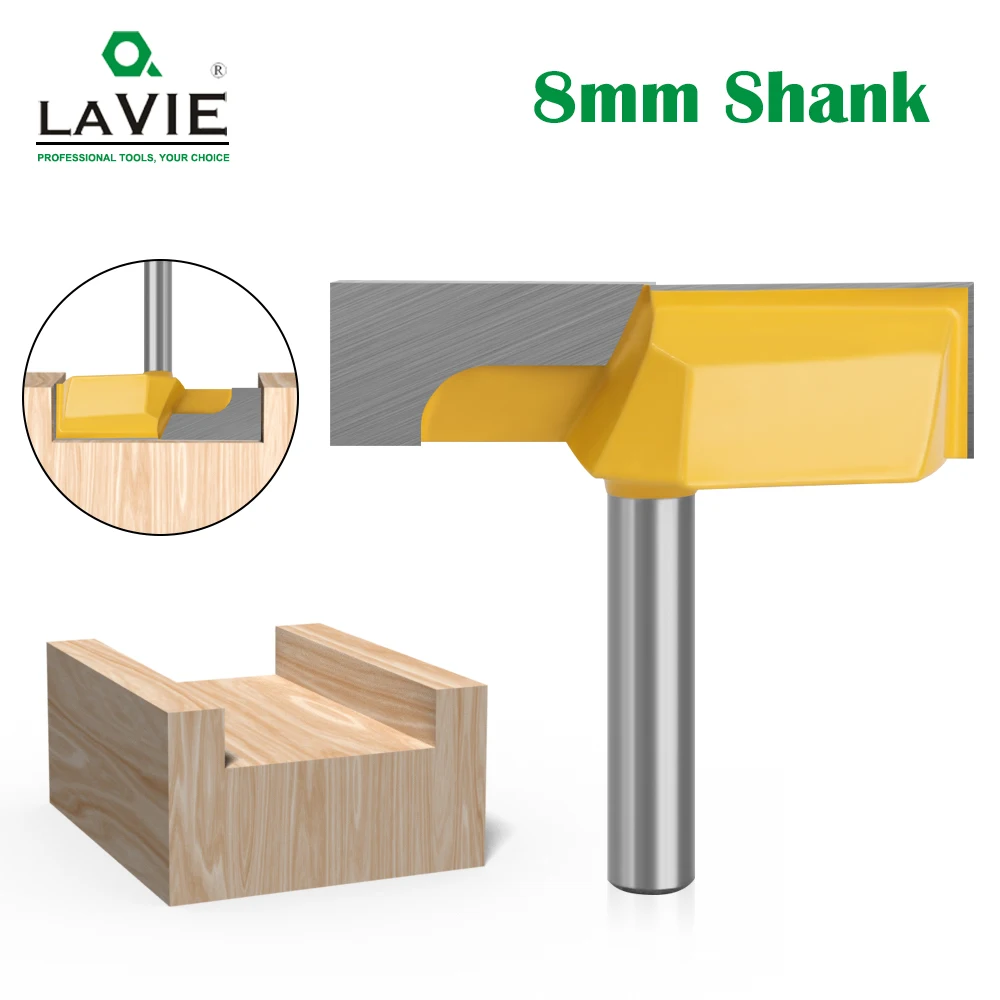 LAVIE 8mm Schaftfräser mit 2-1/4 Zoll Schnittdurchmesser für Oberflächenbearbeitung, Holzbearbeitungsfräser Image