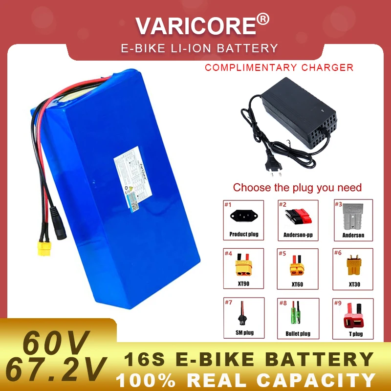 60 V 20 Ah 30 Ah 10 Strings 18650 Li-Ionen-Akku 1800 W 2400 W 3000 W BMS Hochleistungsschutz 50 A Ausgang Image