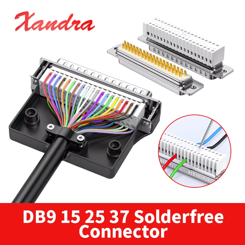 Industrieller DB9 DB15 DB25 DB37 Lötfreier Steckverbinder RS232 Serieller Anschluss Stecker DB 9 15 25 37 Pin Männlich Weiblich Terminal Adapter Image