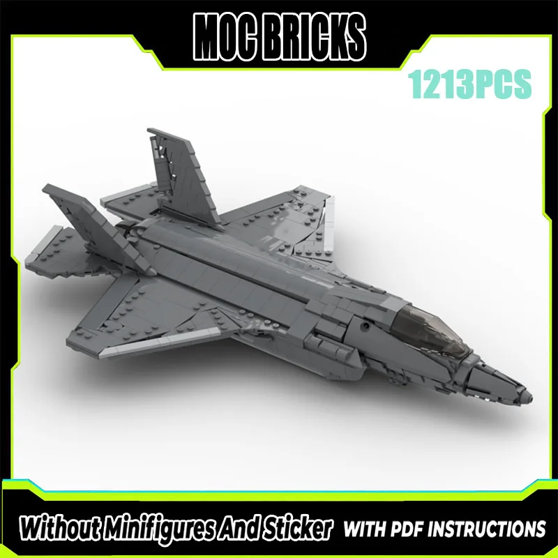 Exquisite Neue Produkt MOC Bausteine Militär Modell F-35 Kämpfer Technologie Modulare kinder Spielzeug DIY Montage Set Image