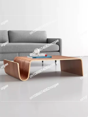 Mid-Century Modern Wohnzimmermöbel Massivholz Couchtisch Holz Gebogener Sperrholz-Couchtisch