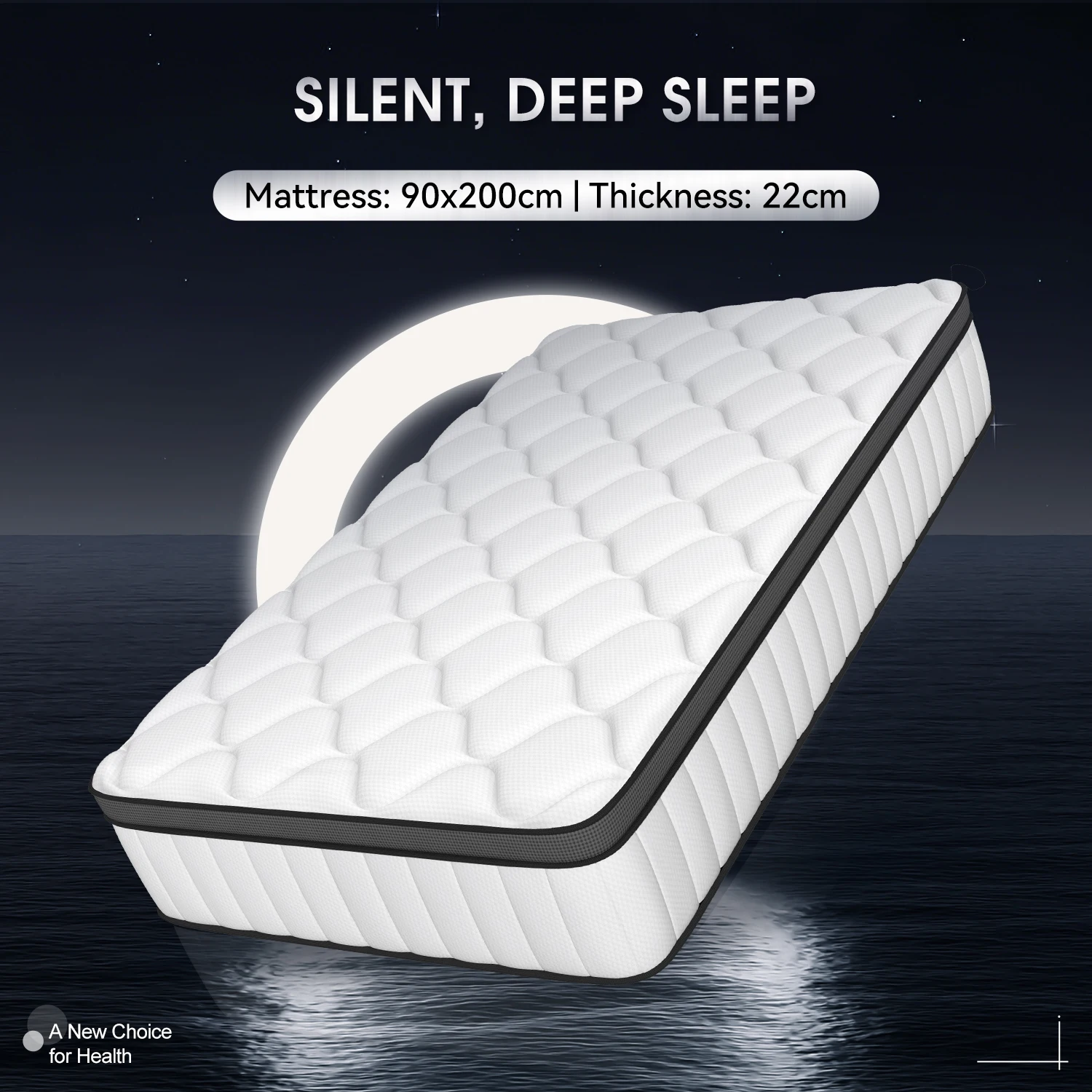 Daccormax 7-Zonen Ergonomische Matratze Komfortabler Schlaf Ganzkörper-Unterstützung Weiche Druckentlastung Leises Design für Besseren Nachtruhekomfort Image