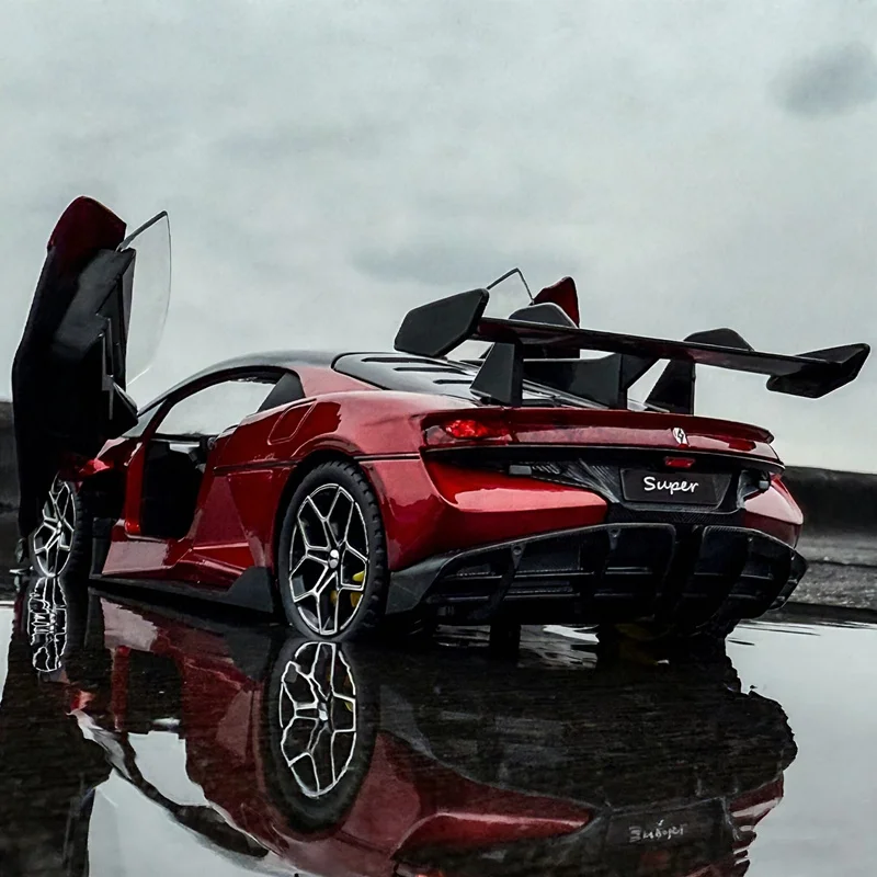 1:32 BYD Yangwang U9 Legierung Elektro-Sportwagen Modell Druckguss Metall Neue Energie Rennwagen Modell mit Sound und Licht Kinderspielzeug Geschenk Image