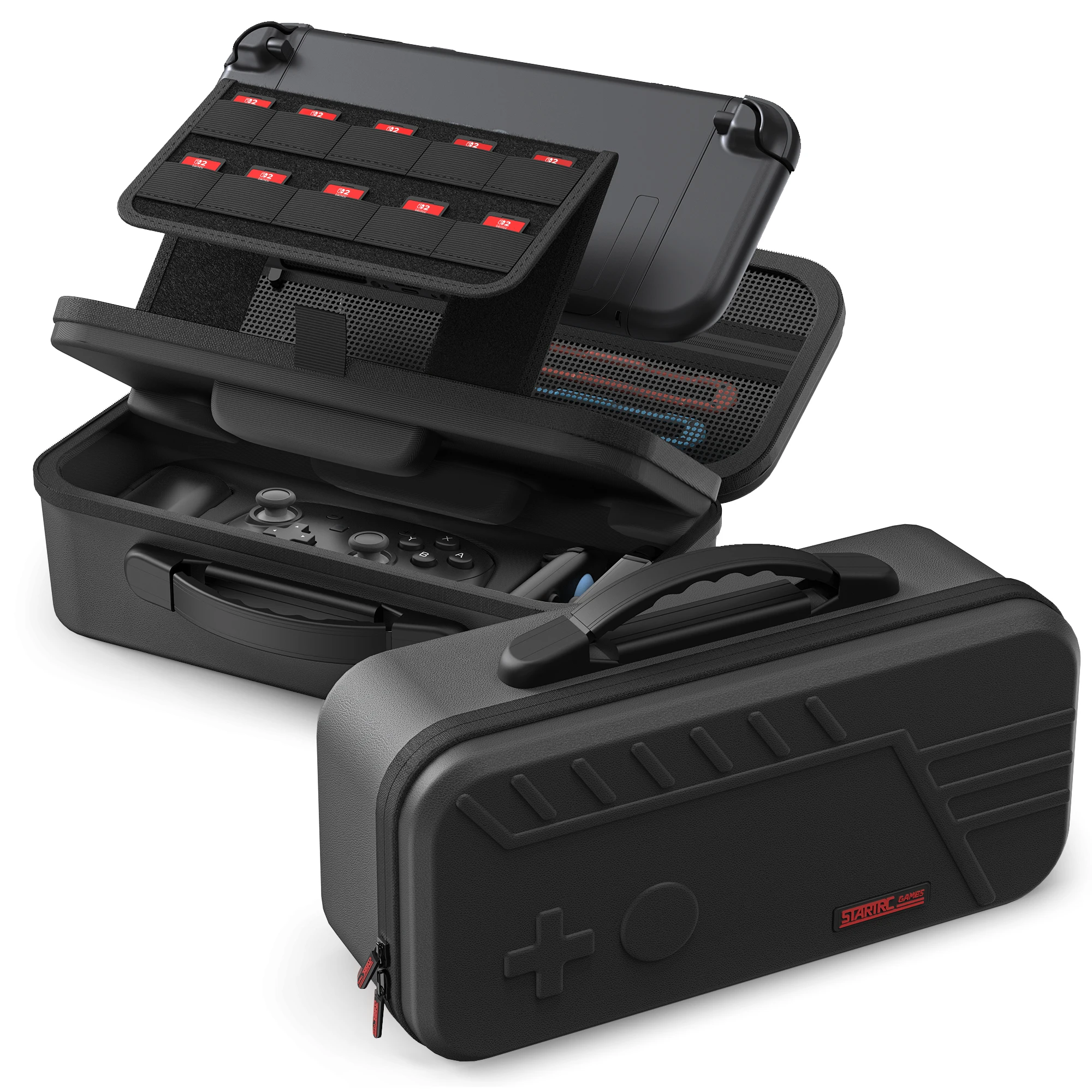 2-lagige Aufbewahrungstasche mit großem Fassungsvermögen für Nintendo Switch 2, multifunktionale Hartschale für Switch 2 Pro Controller-Zubehör Image