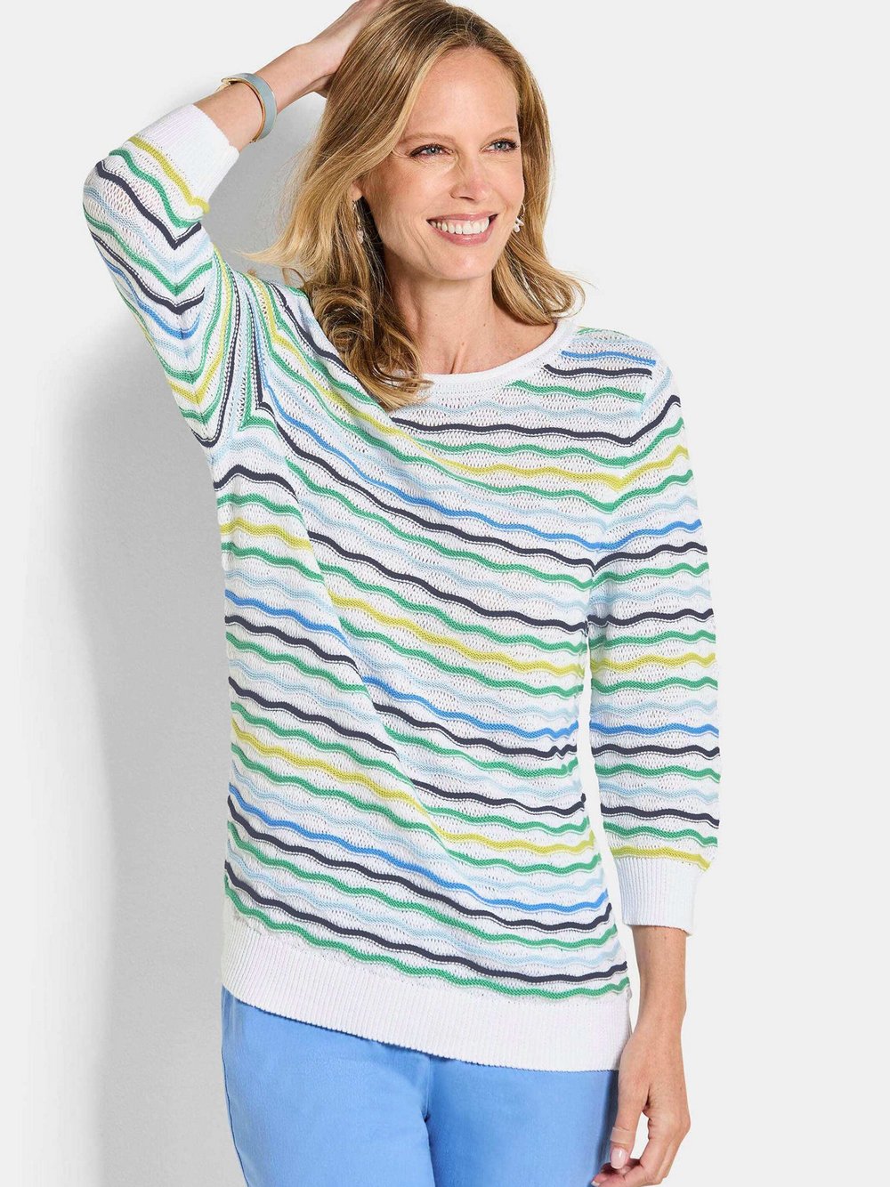 Goldner Pullover Damen blau, 50 Image