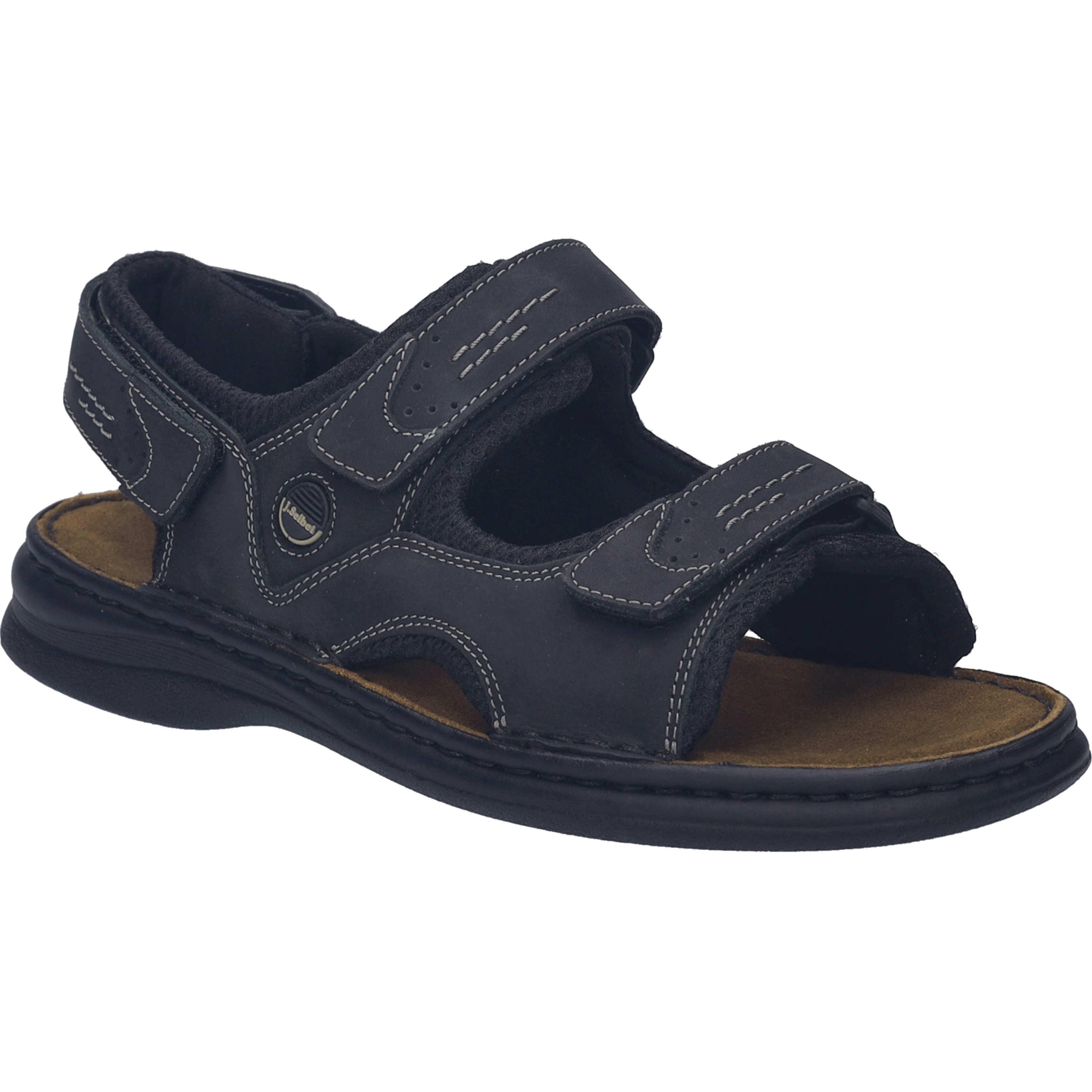 Sandale JOSEF SEIBEL "Franklyn, black-black", Damen, Gr. 41, schwarz (schwarz, schwarz), Obermaterial: 100% Rindsleder Leather cow., Schuhe Sandale