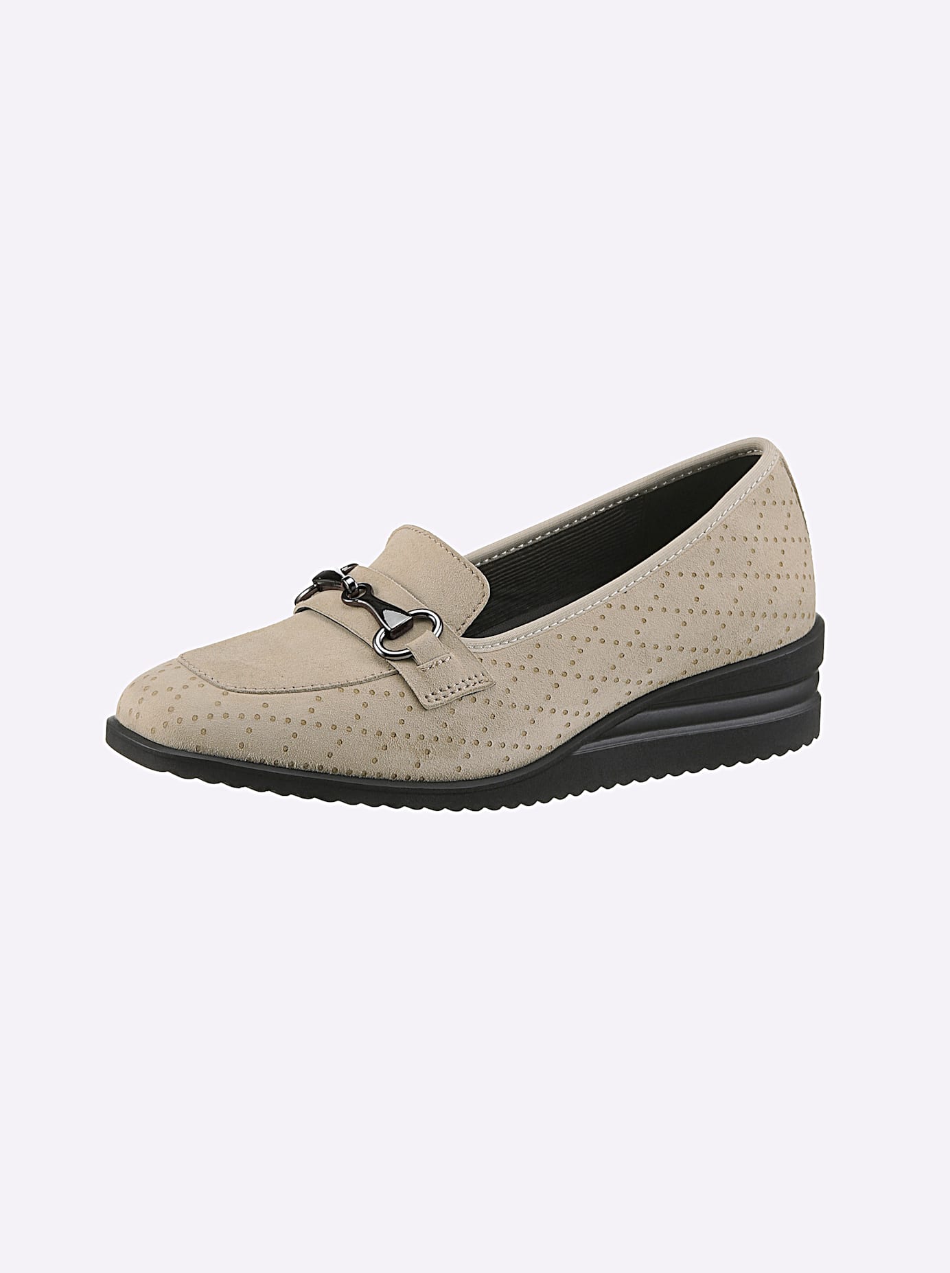 Slipper CASUAL LOOKS, Damen, Gr. 40, beige (champagner), Veloursleder, Basic, Schuhe Slipper