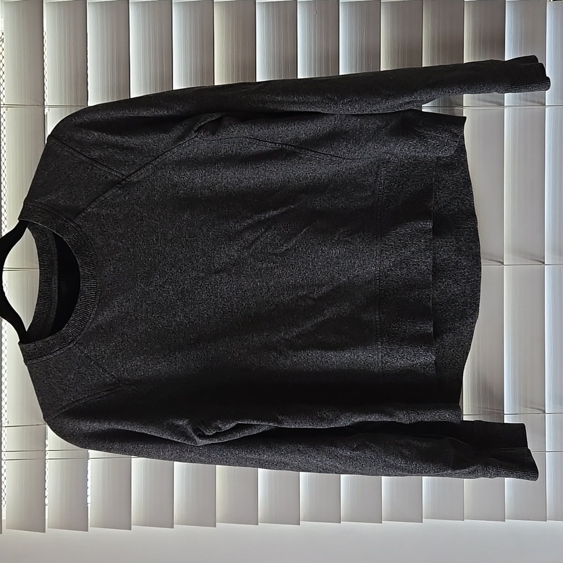 Lululemon Athletica Sweaters | Lululemon Split Long Sleeve Sweater - Heathered Speckled Black *No Size Tag/Dot* | Color: Gray | Size: L