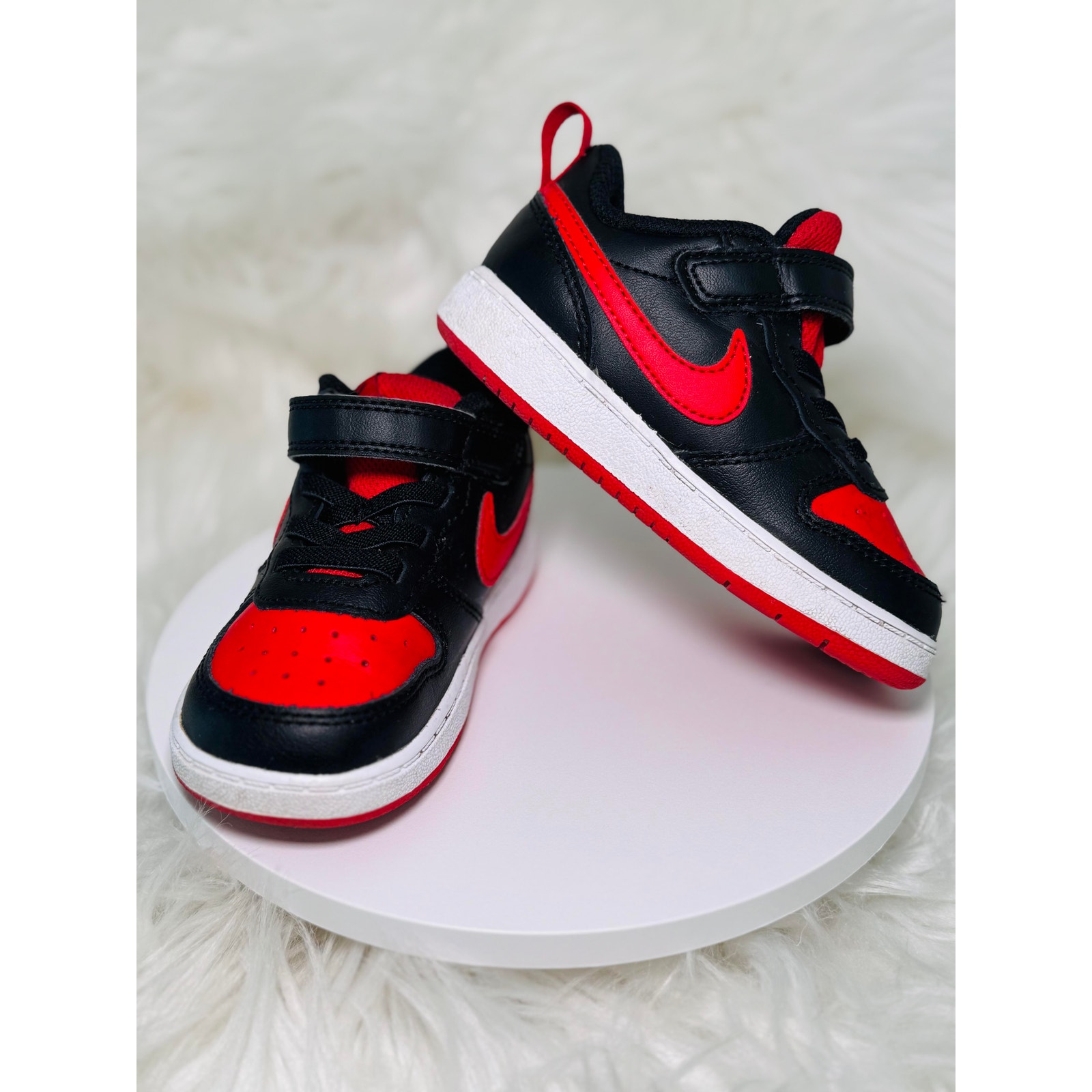Nike Shoes | Gently Used $47 Nike Nike Court Borough Low Recraft Dunks Air Force 7 Black Red | Color: Black/Red | Size: 7bb