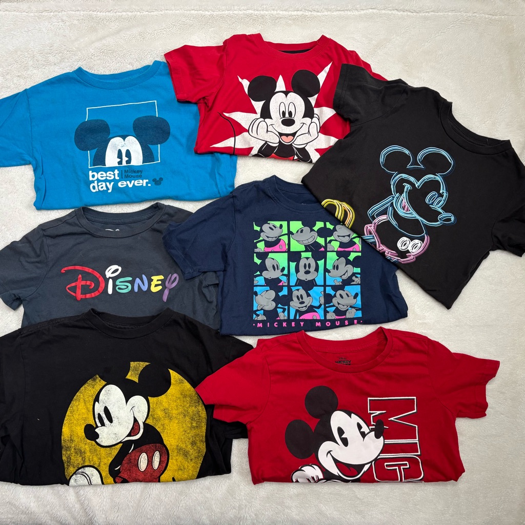 Disney Shirts & Tops | Disney Mickey Mouse Kids T-Shirt Bundle Size S (6/7) Kids | Color: Blue/Red | Size: Size S (6/7) Kids