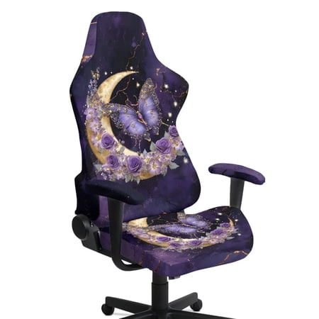 HUIACONG Butterfly 4 PCS Gaming Chair Covers Washable Office Chairs Protector with Armrest Covers Marble Pattern Comfortable Office Decorations Fits Most Office/Computer Chairs