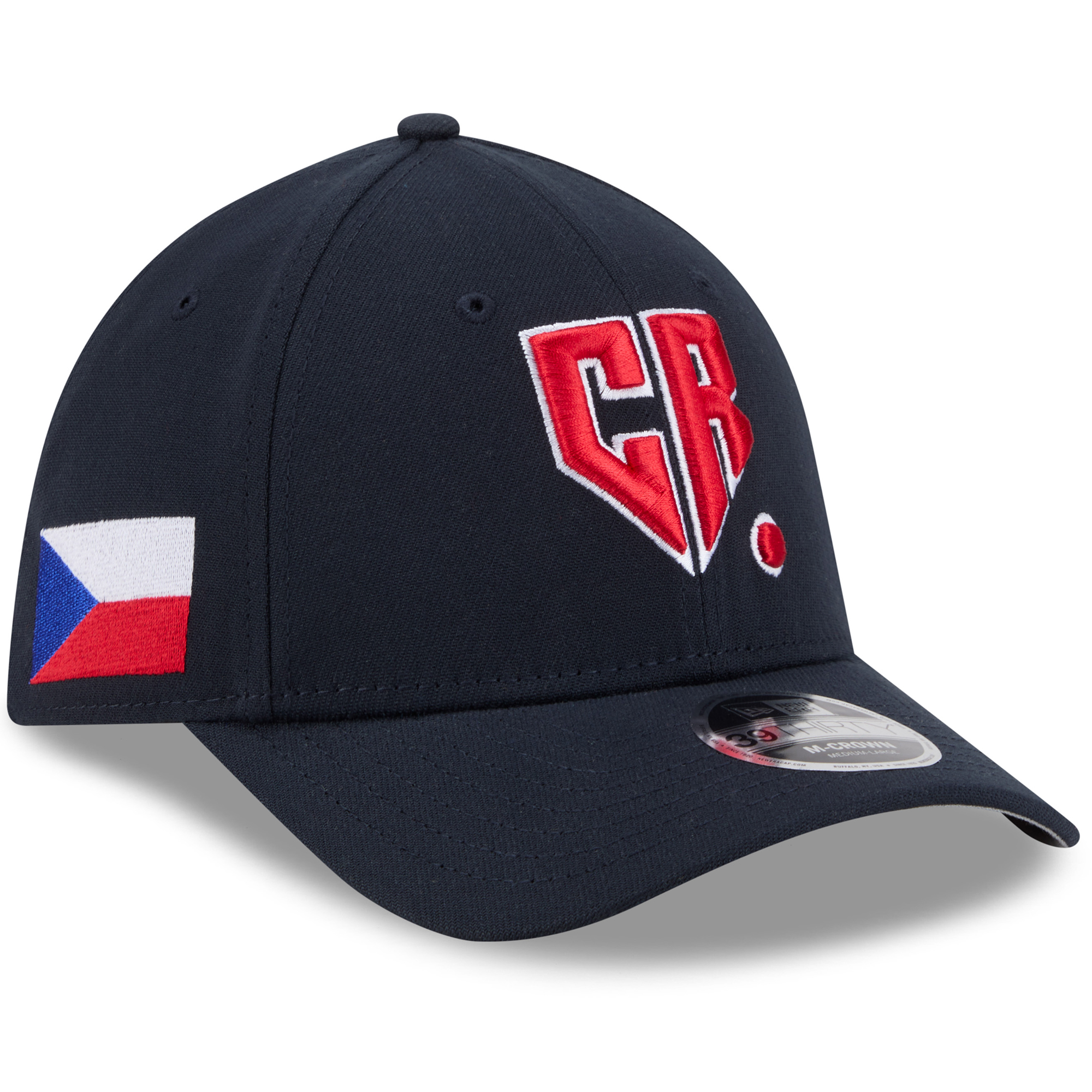 "New Era Herren-Baseballkappe in Marineblau mit tschechischem Republik-Motiv, World Baseball Classic 2026, M-Crown 39THIRTY Flex Cap" Image