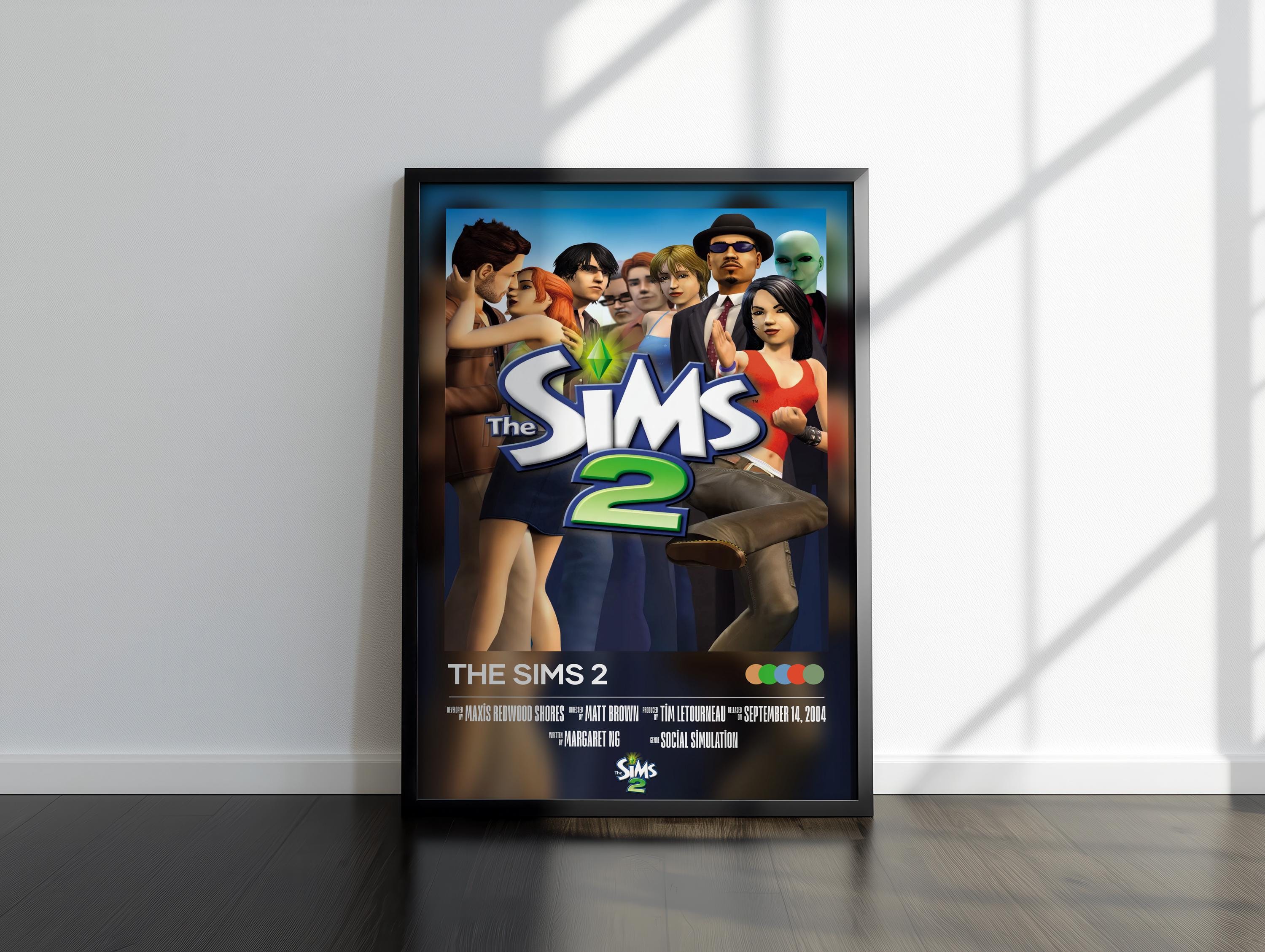 Poster di The Sims 2 / Stampa di The Sims 2 / Poster di gioco / Poster di videogiochi a 4 colori, Poster decorativo da parete, Stampa di poster di gra