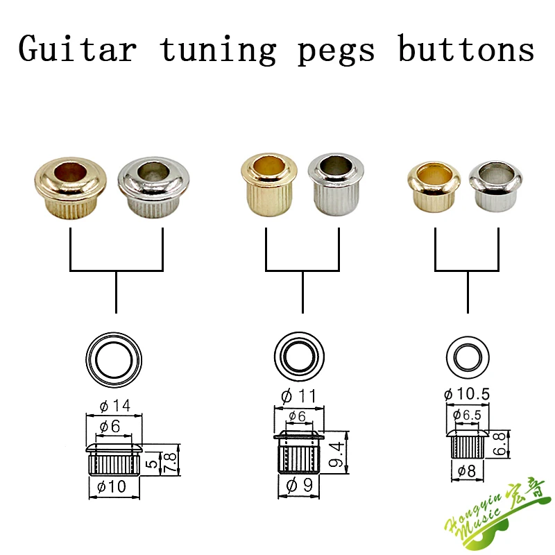 6 TEILE/SATZ Halbgeschlossene Knöpfe für elektrische Akustikgitarre, offene Knöpfe, antiker Kopf, Saitenknöpfe, Jadeknöpfe, Knopfwicklungen Image