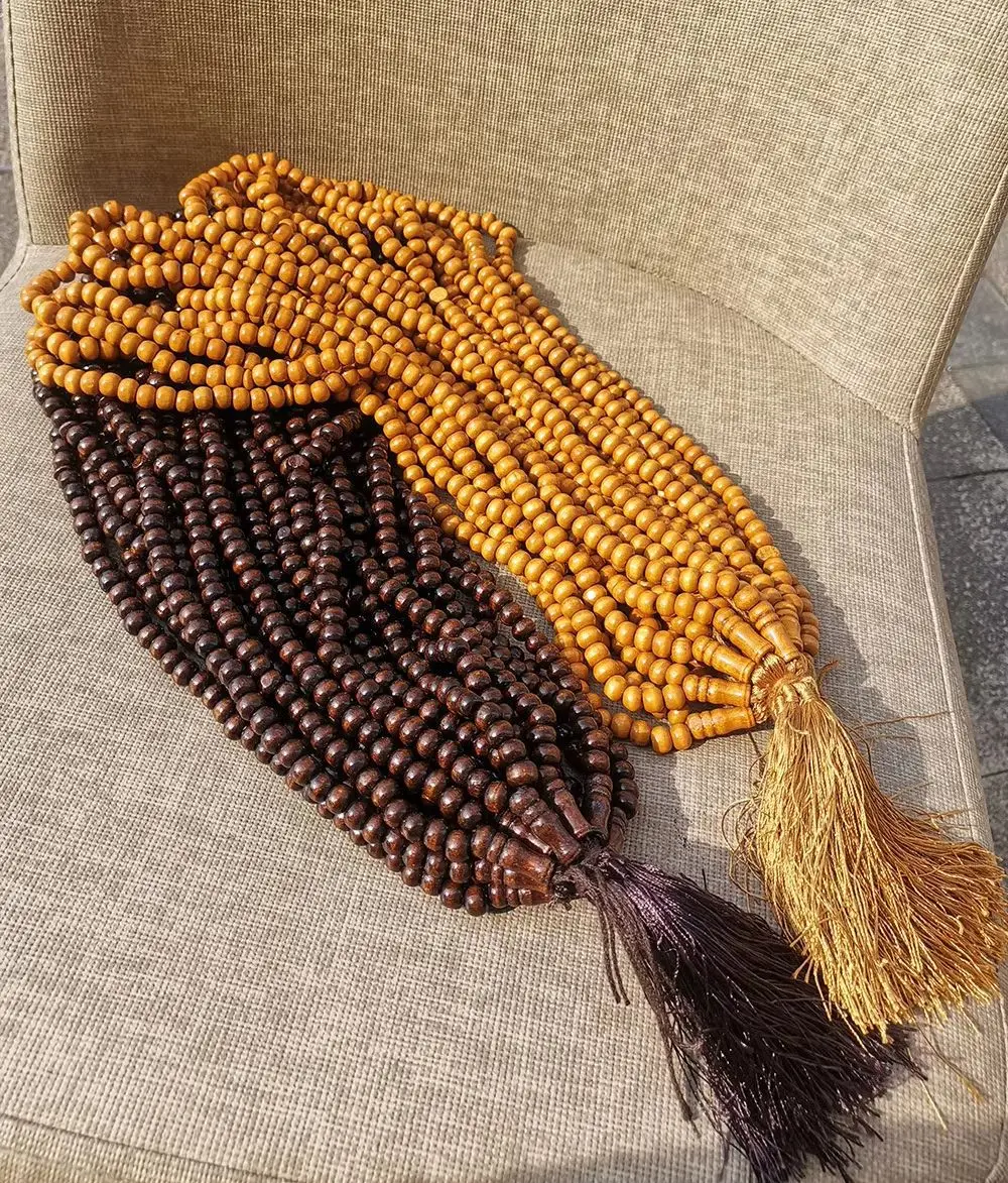 Holz Tasbih Gebetskette 99/33 Muslimische Gebetskette Islamische Handheld Gebetskette Muslimischen Rosenkranz Perlen Armband Quaste Schmuck Geschenk Image