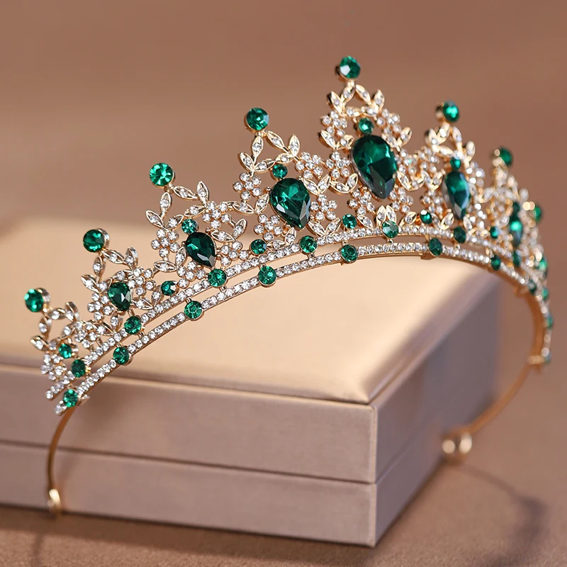 Itacazzo Braut-Kopfbedeckung, grüne Farbe, Damenmode, Party, Krone, Mädchen, Performance-Tiaras Image