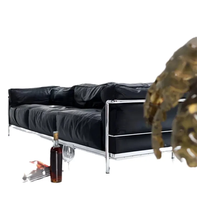 Foshan Fabrik LC3 Ledersofa Corbusier mittelalterliche Designer Bauhaus Wohnzimmer gerade Sofakombination Image