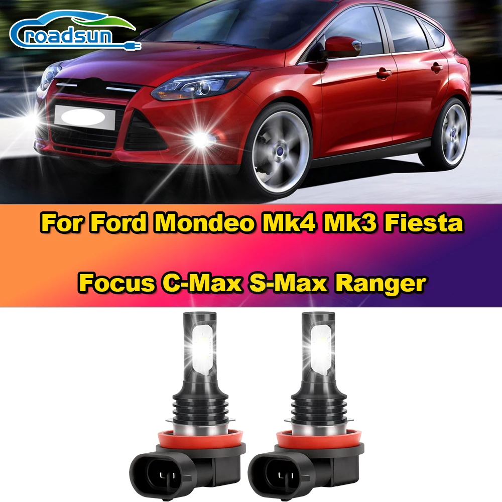 100W LED Nebelscheinwerfer Lampen 12000LM Super Helle Auto Nebelscheinwerfer 6000K Für Ford Mondeo Mk4 Mk3 Fiesta Focus C-Max S-Max Ranger Image