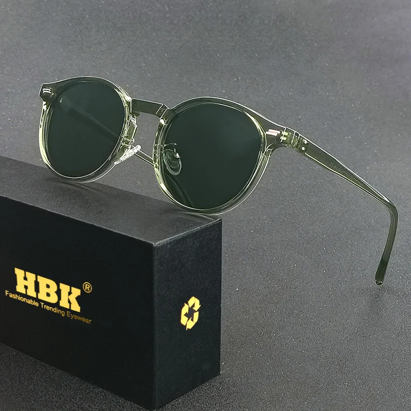 HBK Mode Polarisierte Sonnenbrille Männer Runde TR90 Rahmen Mode Sonnenbrille Frauen Fahren Sport UV400 Lunette De Soleil Homme Image