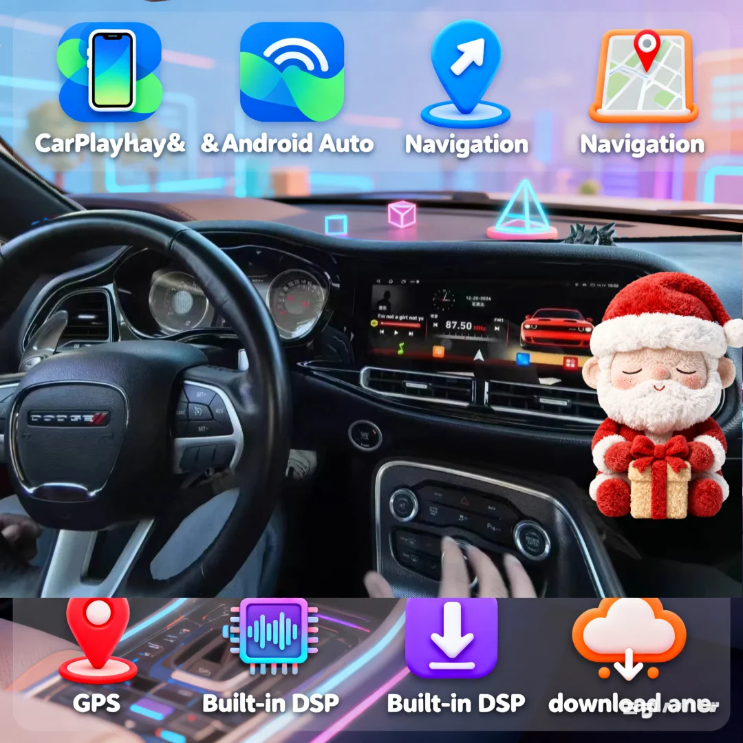 Auto Multimedia Für Dodge Challenger SRT Hellcat 2010-2024 Player Auto GPS Navigation Carplay AI Bildschirm Auto zubehör auto Radio Image