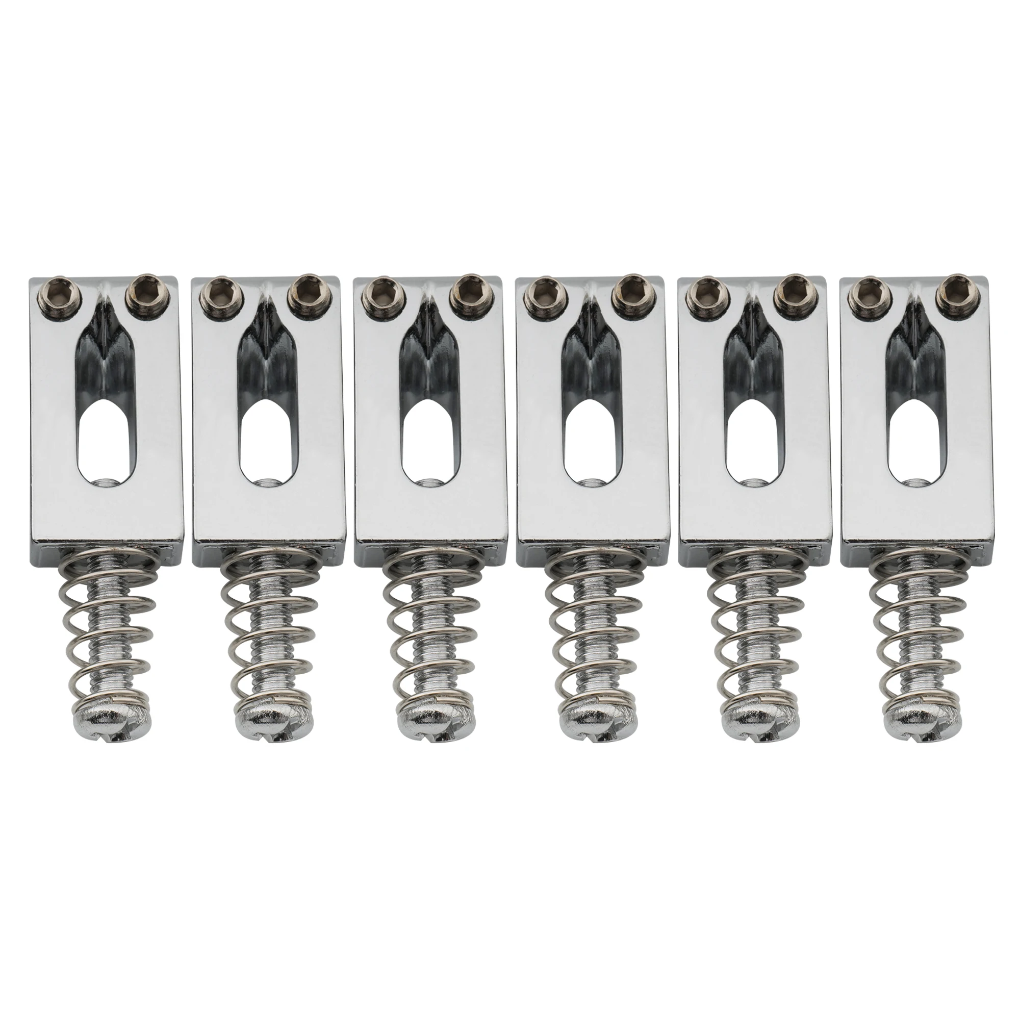 Musiclily Basic 10,5 mm rechteckige Tremolo-Gitarren-Stegsättel für E-Gitarre (6er-Set) Image