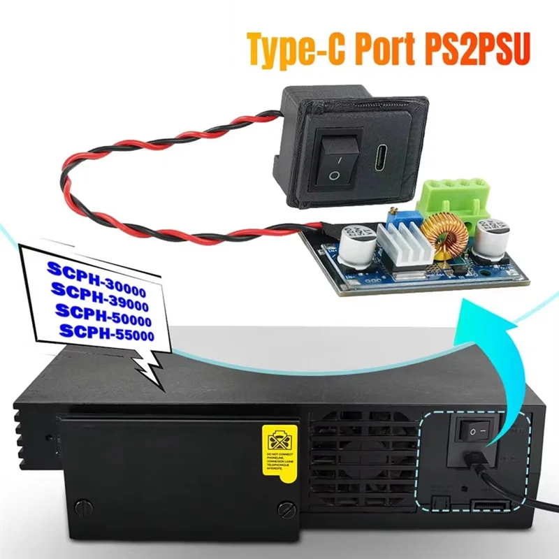 ABJF-Mod Für PS2 Power Board Ersatz Typ-C Für PSU Modul Für PS2 Fat Konsole 3XXXX/5XXX Netzteil